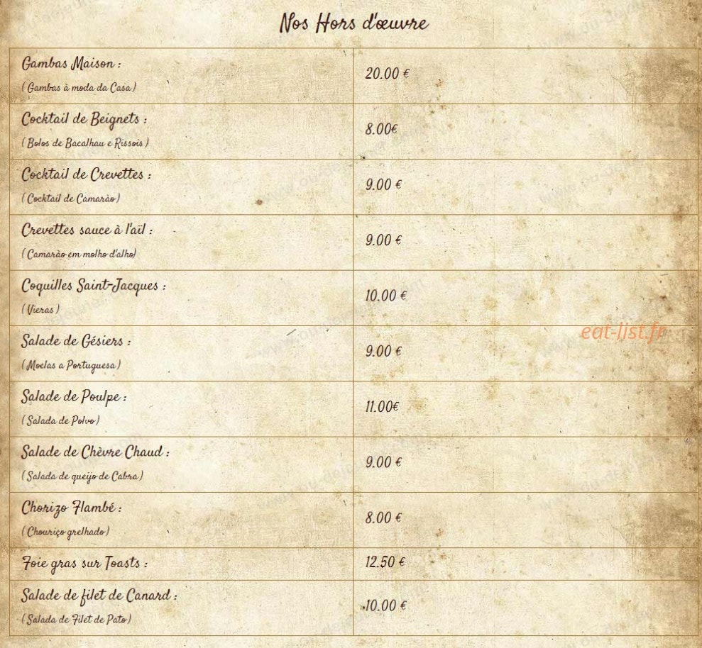 Auberge  du Faubourg — carte page 2