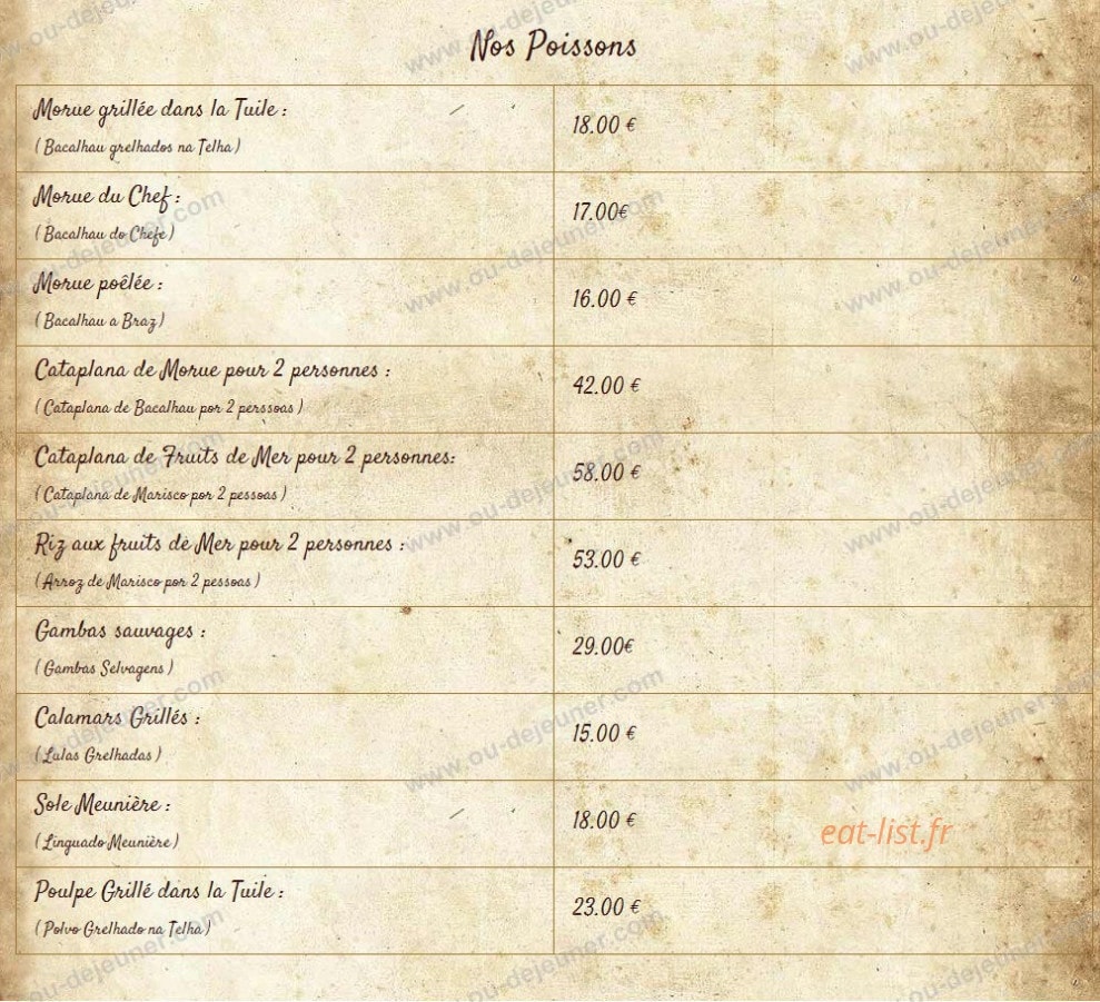 Auberge  du Faubourg — carte page 5