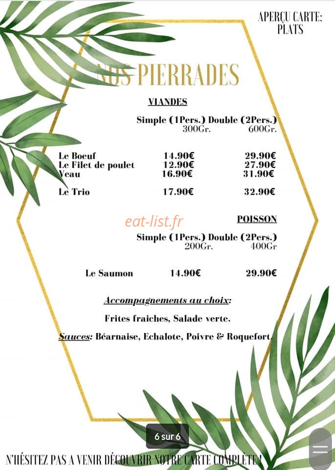 L'Auberge de la môme — carte page 1