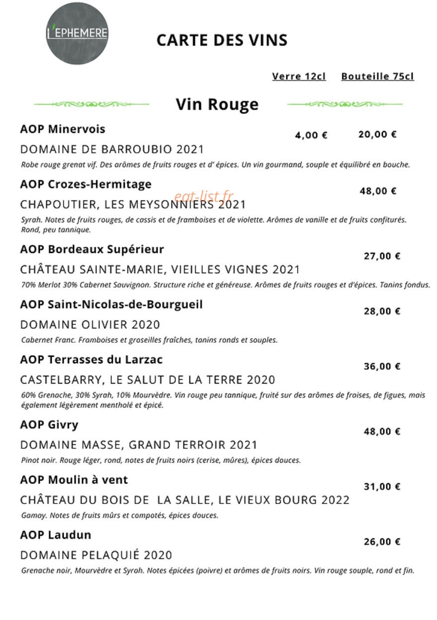 L'Ephémère — carte page 3
