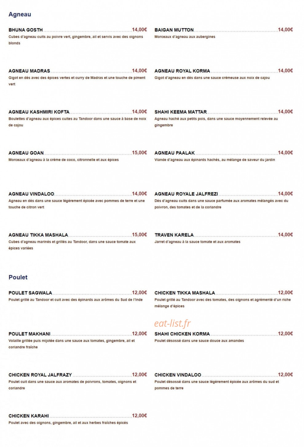 Les saveurs d'Himalaya — carte page 4
