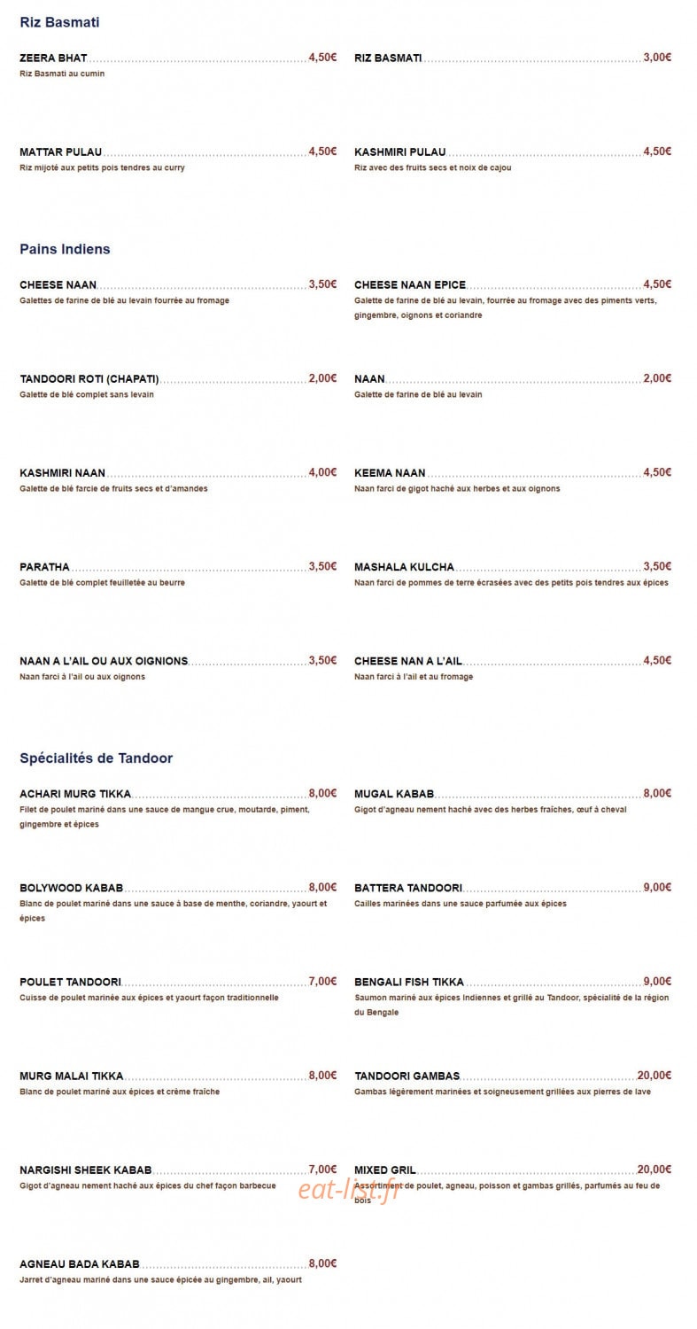 Les saveurs d'Himalaya — carte page 3