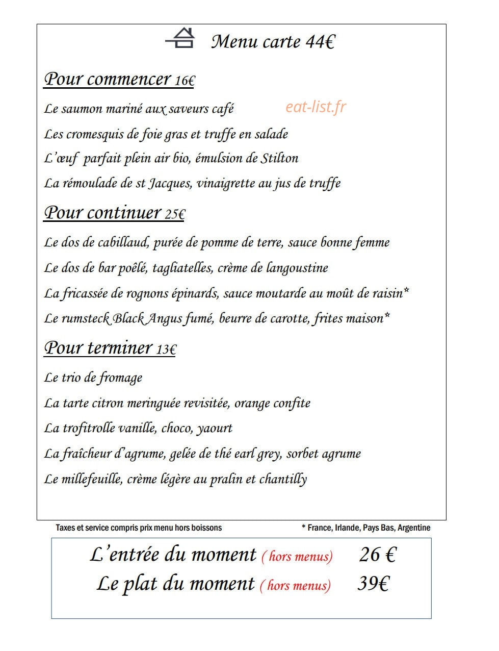 Le petit Sabayon — carte page 3