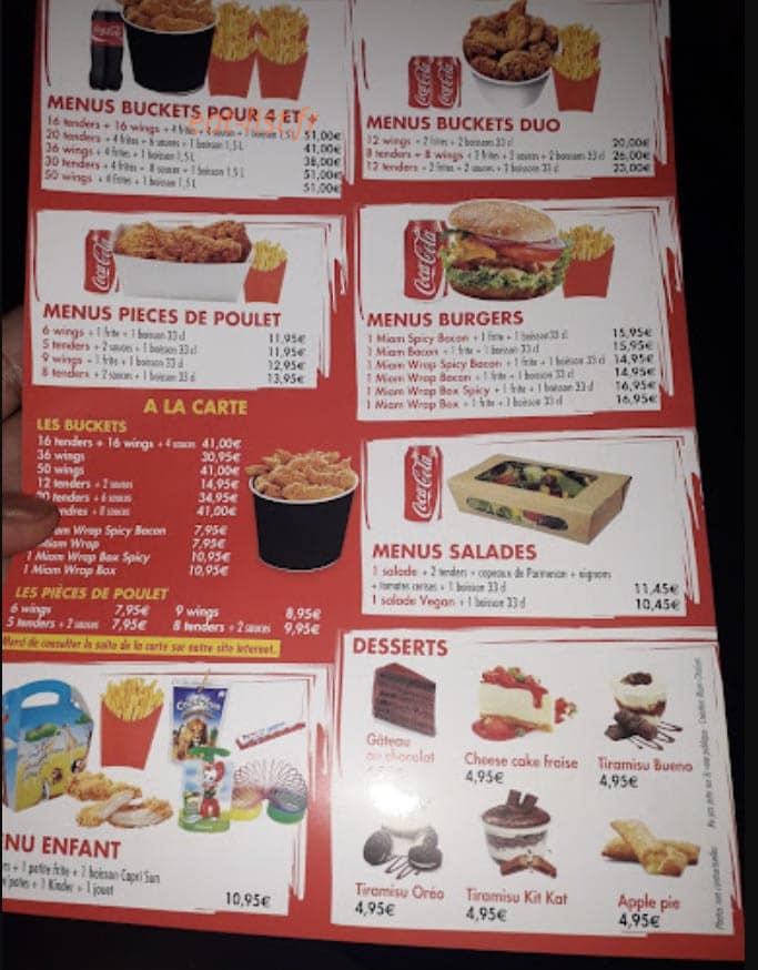 Miam chicken — carte page 2
