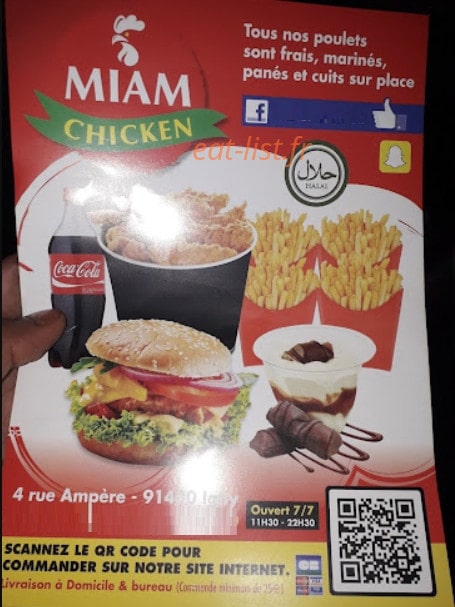 Miam chicken — carte page 1