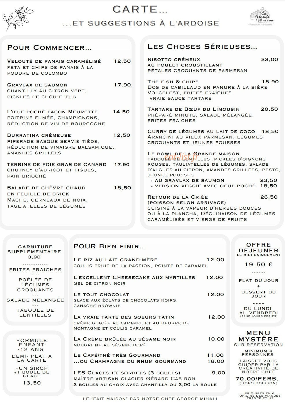 La Grande Maison — carte page 1