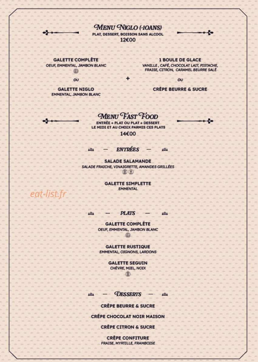 La Reine des Crepes — carte page 3