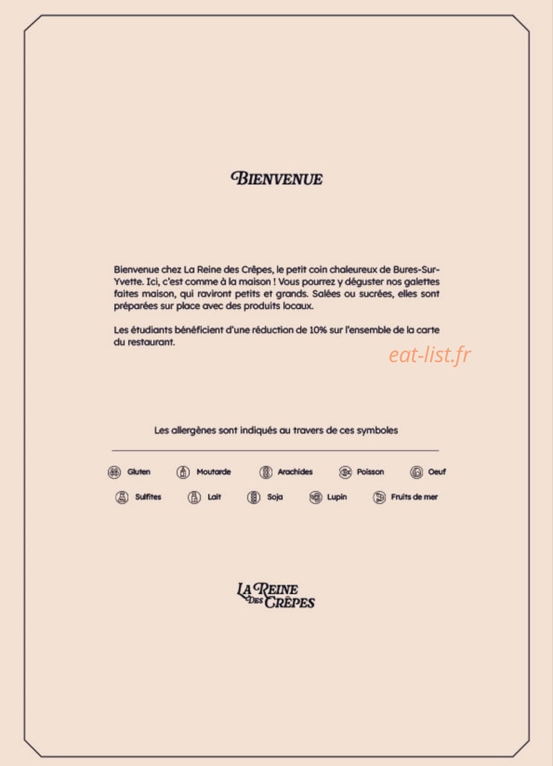 La Reine des Crepes — carte page 1