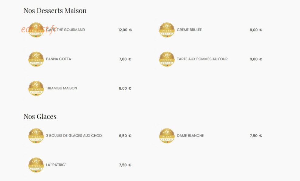 Pizza césar — carte page 4