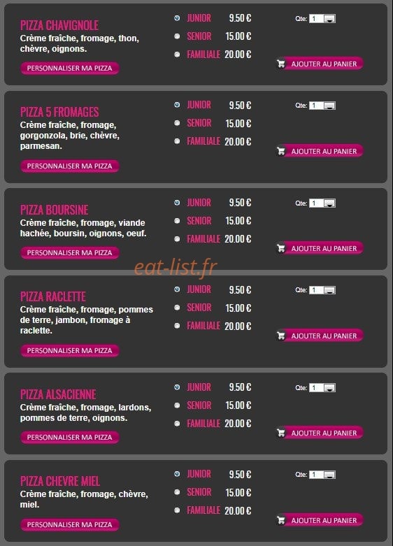 Zita Pizza — carte page 6