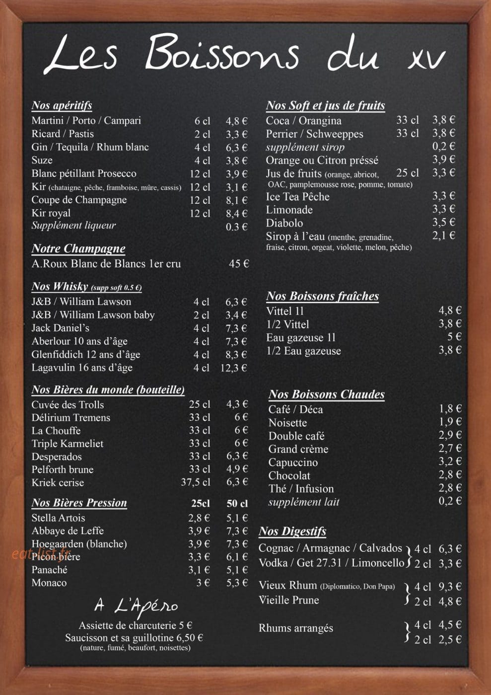 Le Quinze — carte page 6