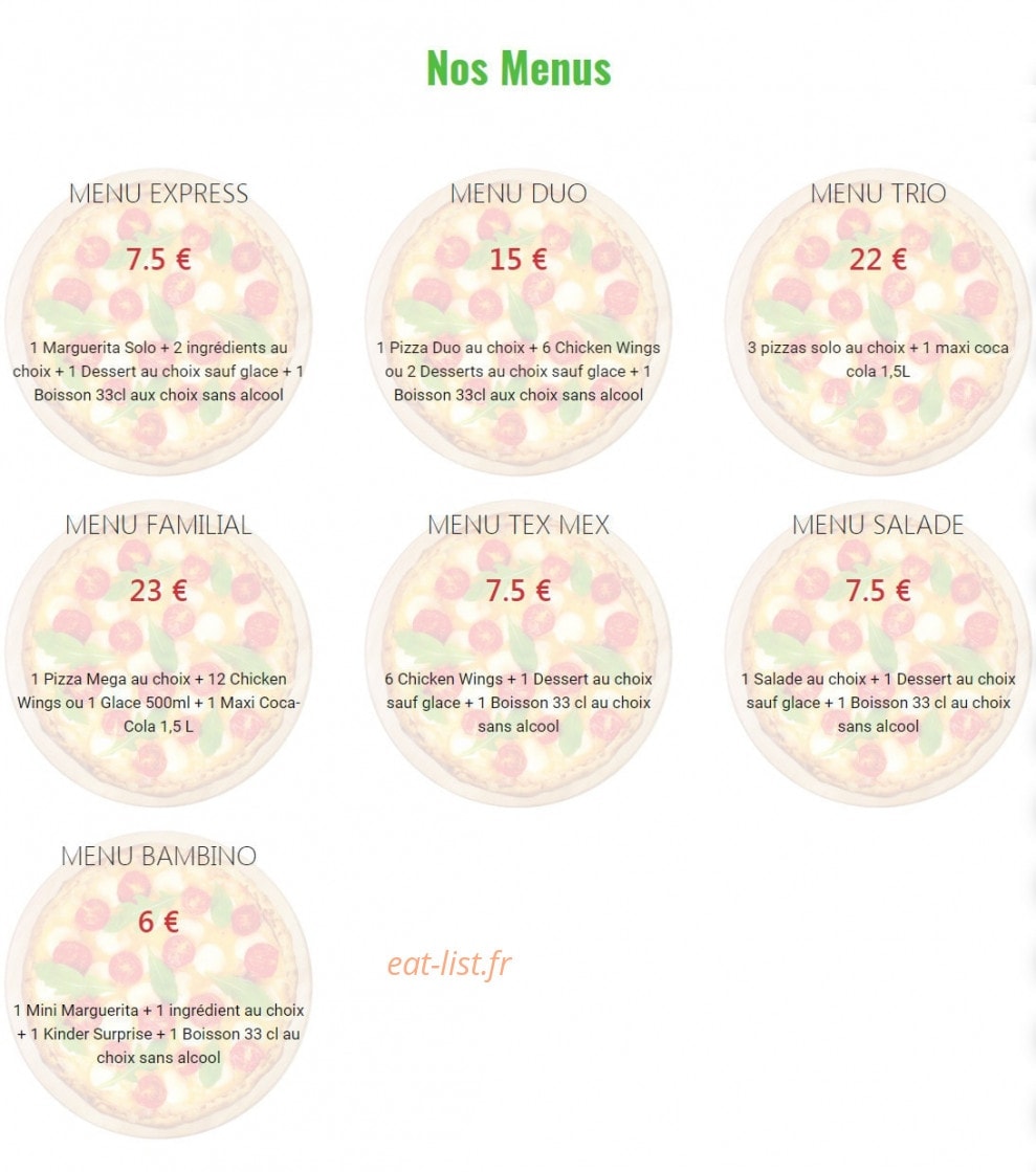 Allo Pizza Rapido — carte page 6