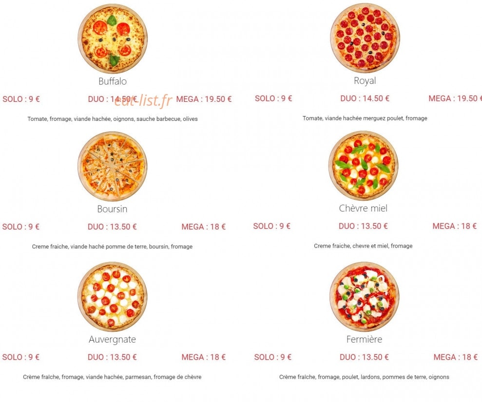 Allo Pizza Rapido — carte page 3