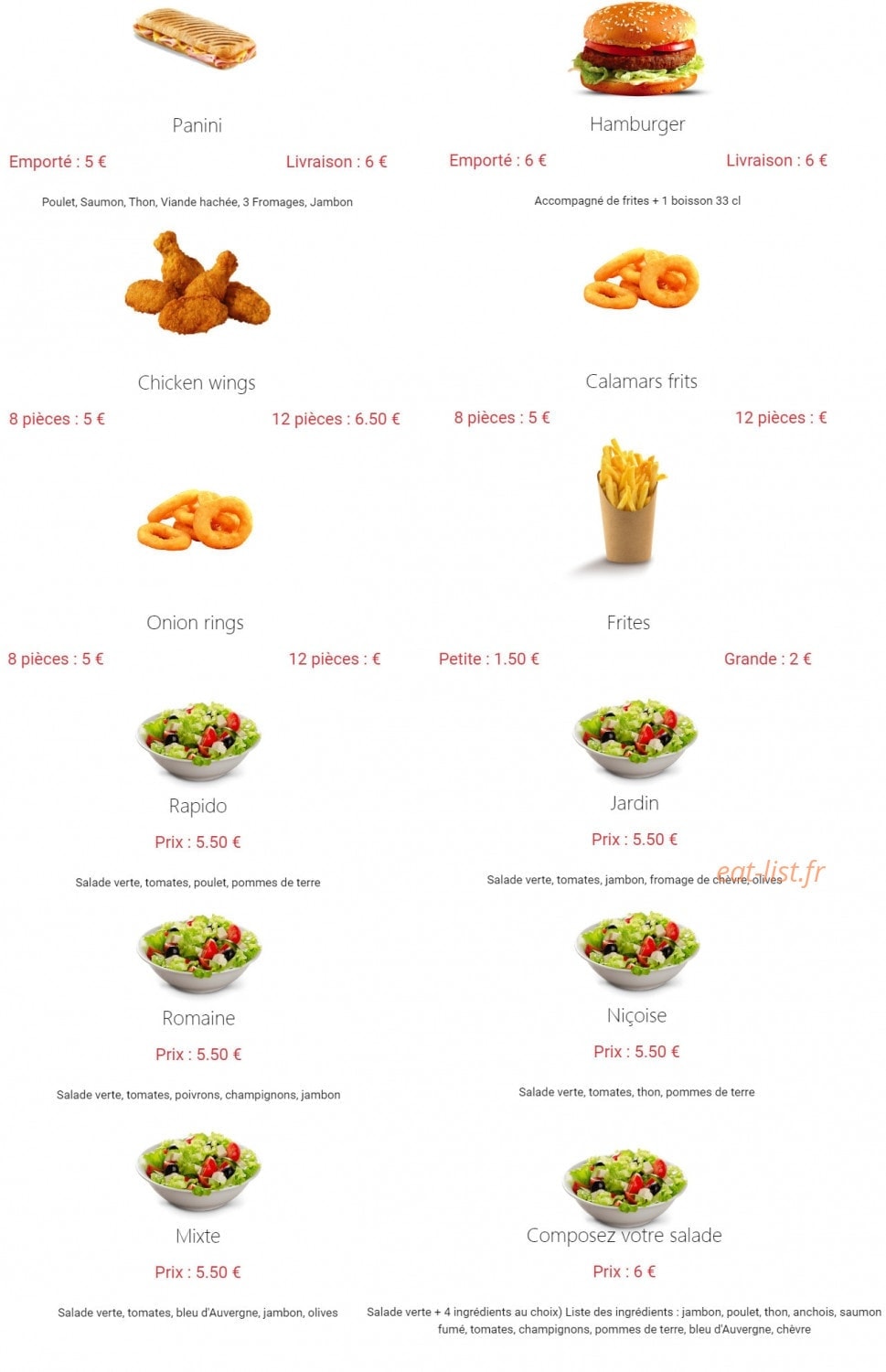 Allo Pizza Rapido — carte page 4