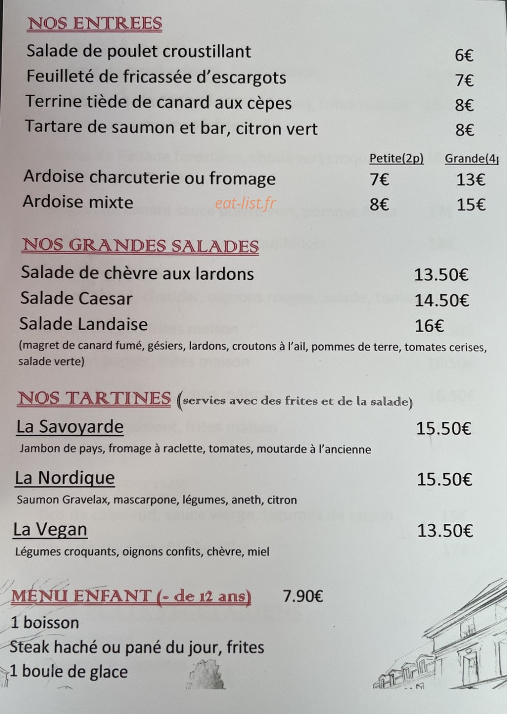 Le Cosy — carte page 1