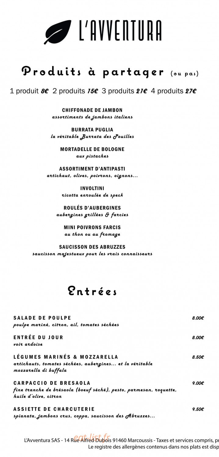 L'Avventura — carte page 1