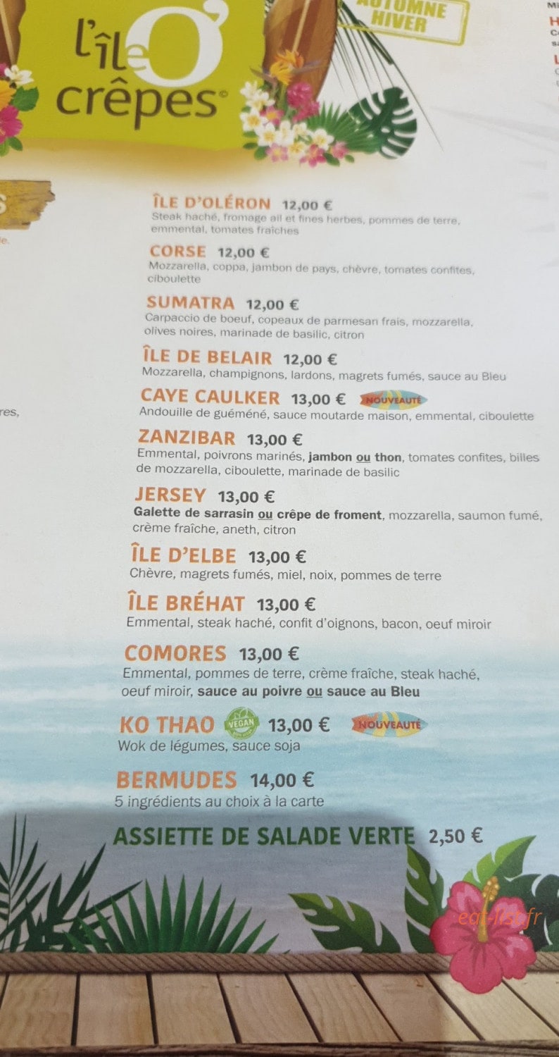 L'Île O'Crêpes — carte page 1