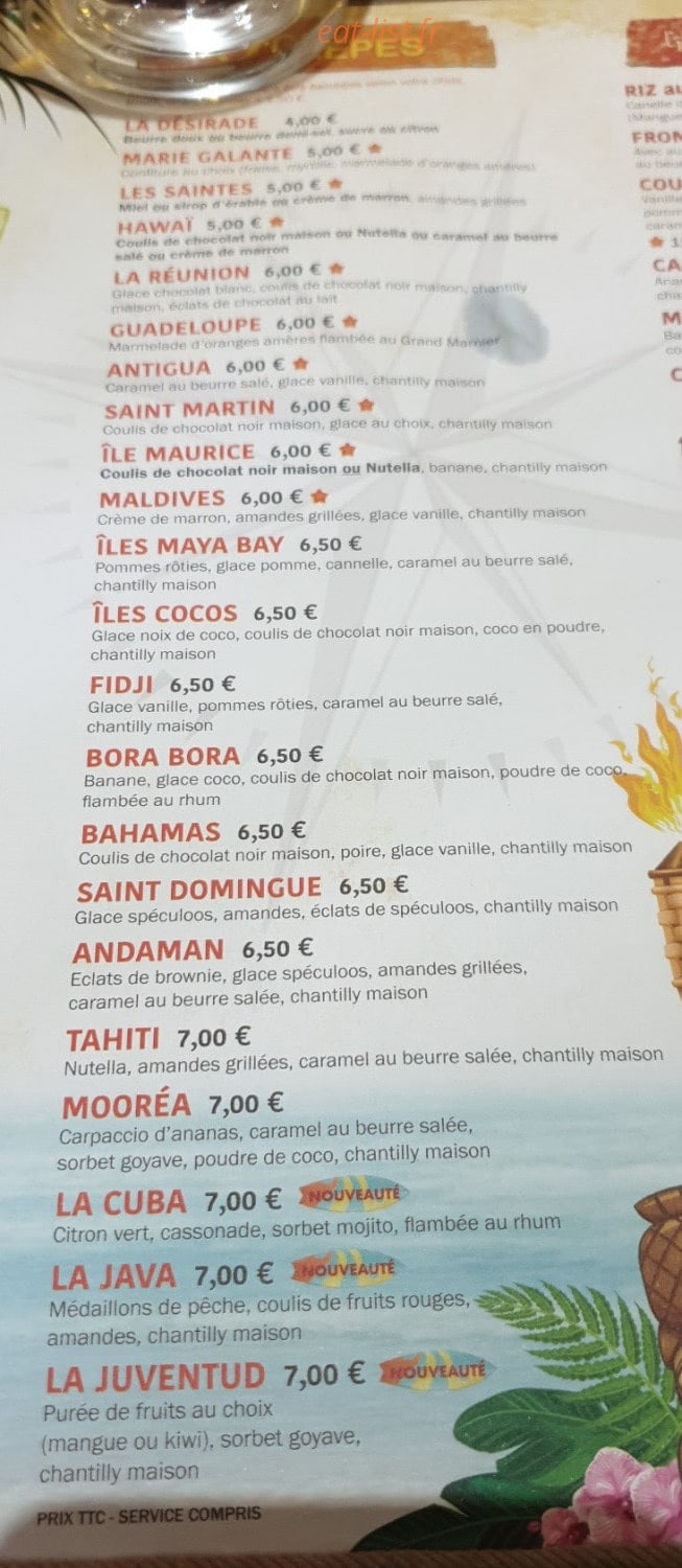 L'Île O'Crêpes — carte page 2