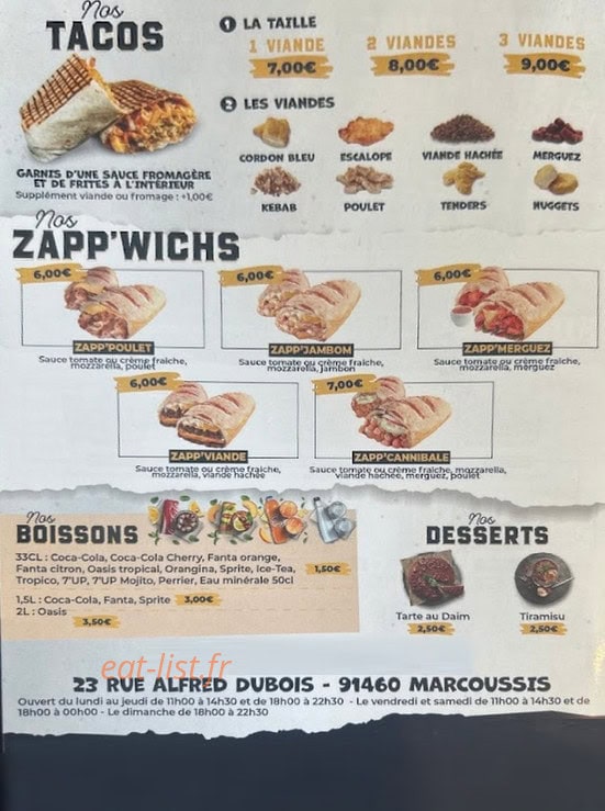 Papilles Pizza — carte page 4
