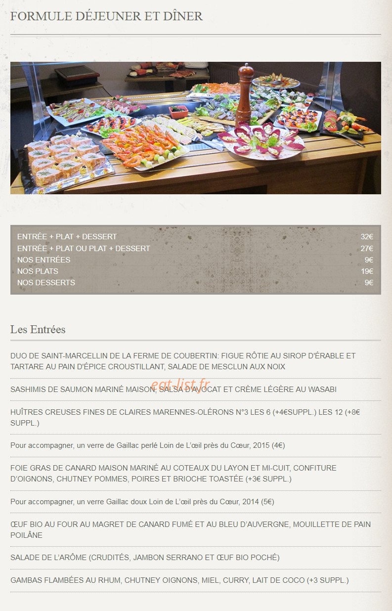 L'Arôme — carte page 1