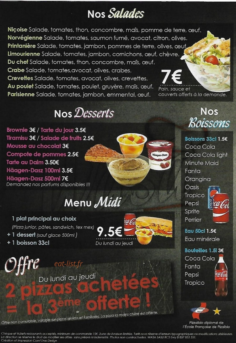 Wasa pizza — carte page 3