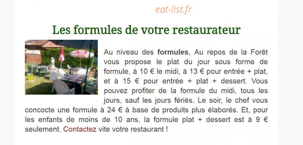 Au repos de la Forêt — carte page 1
