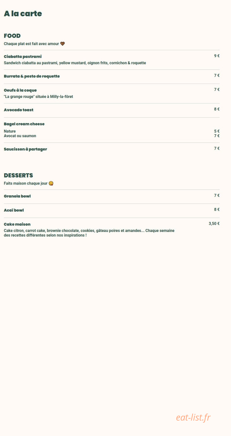 Le café de Courances — carte page 1