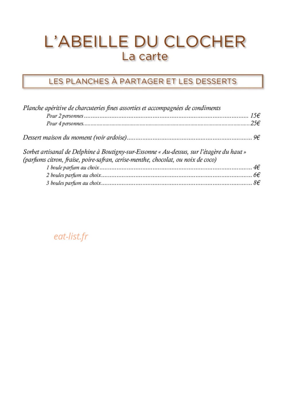 L'Abeille du Clocher — carte page 2