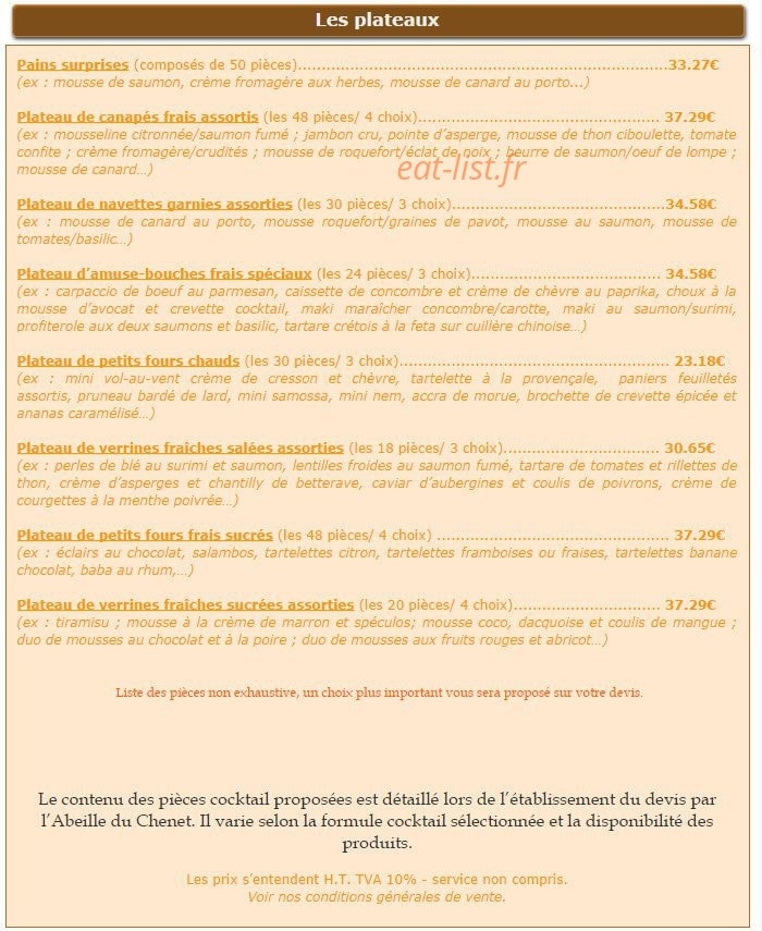 L'Abeille du Chenet — carte page 2