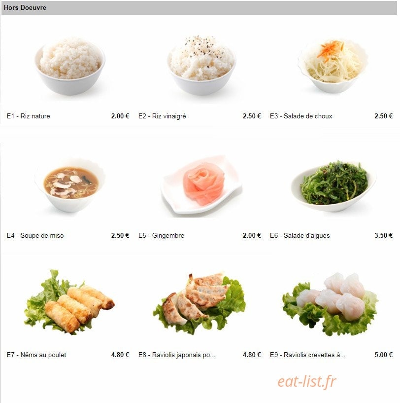 Milly Sushi — carte page 1