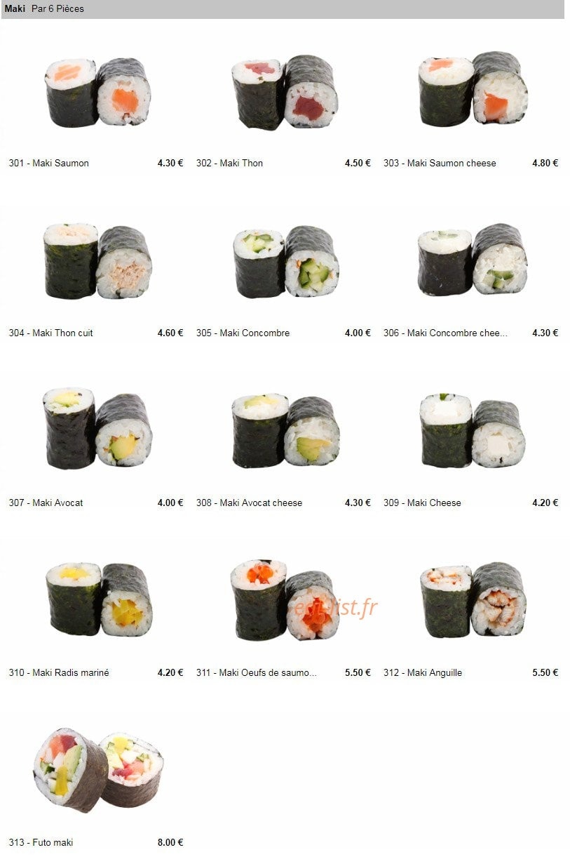 Milly Sushi — carte page 4