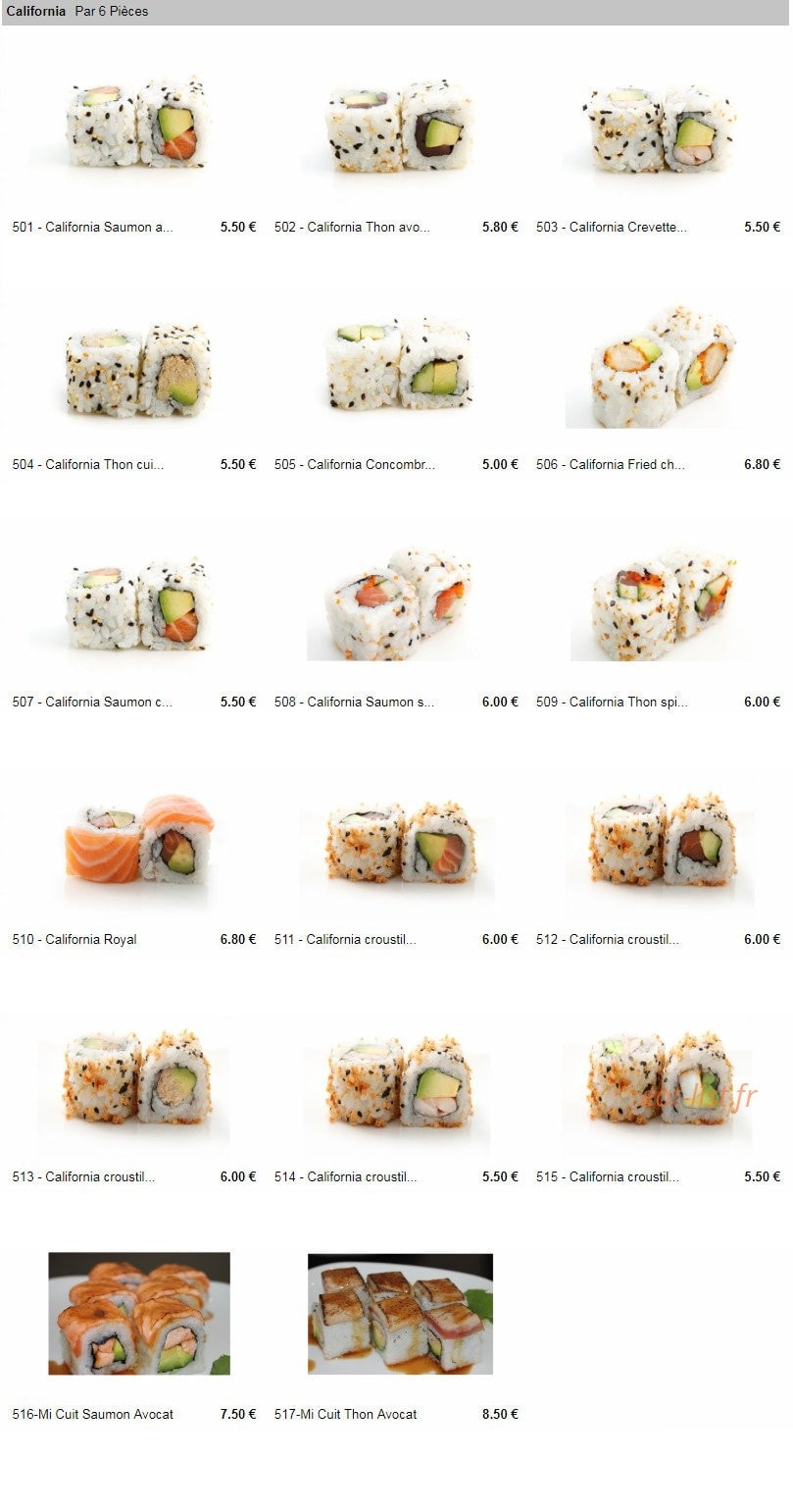 Milly Sushi — carte page 6