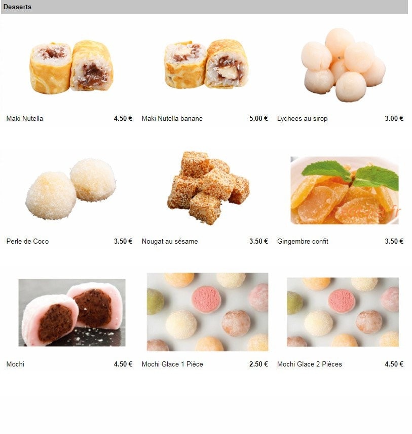 Milly Sushi — carte page 20