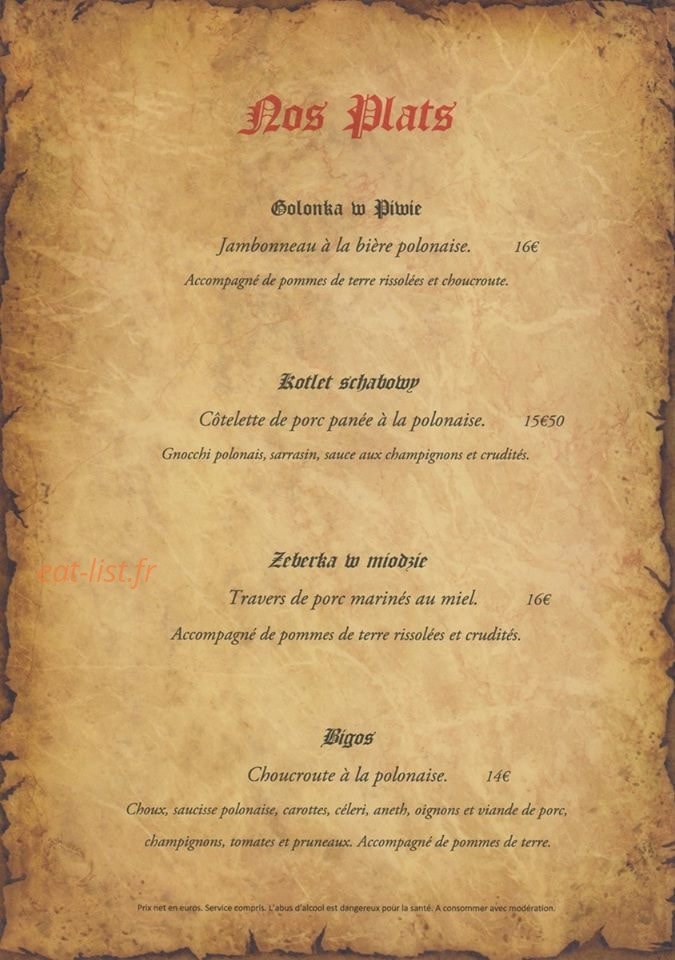 Auberge Des Trois Pignons — carte page 2