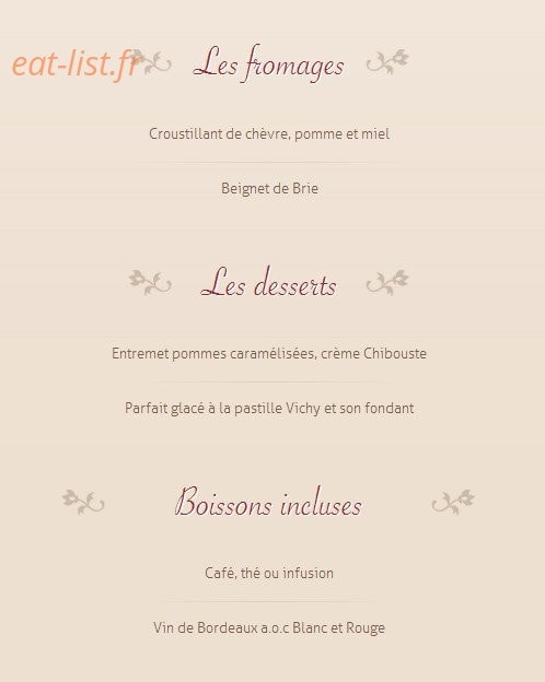 Auberge de L'Espérance — carte page 6