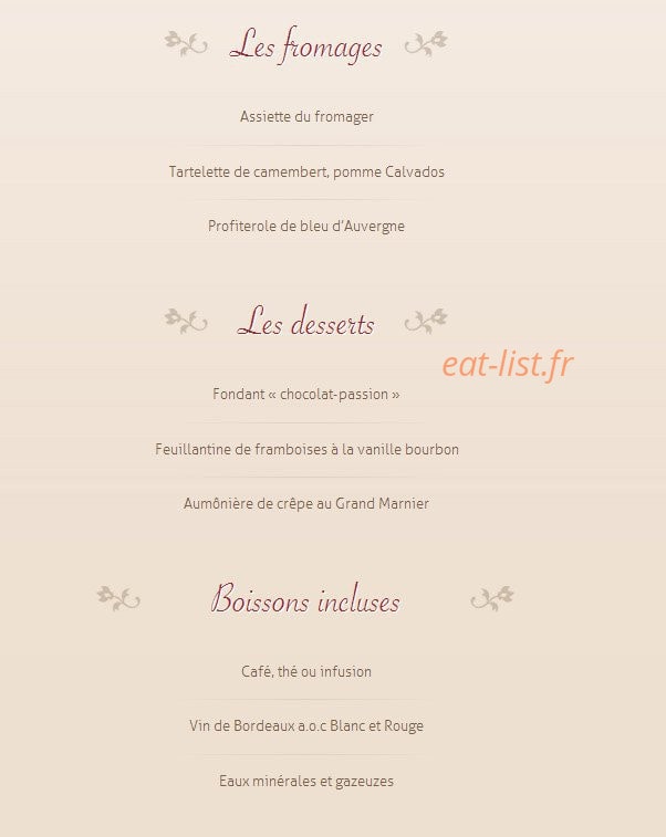Auberge de L'Espérance — carte page 4