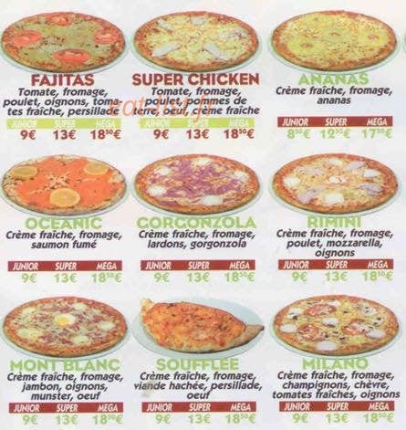 Pizza express — carte page 3