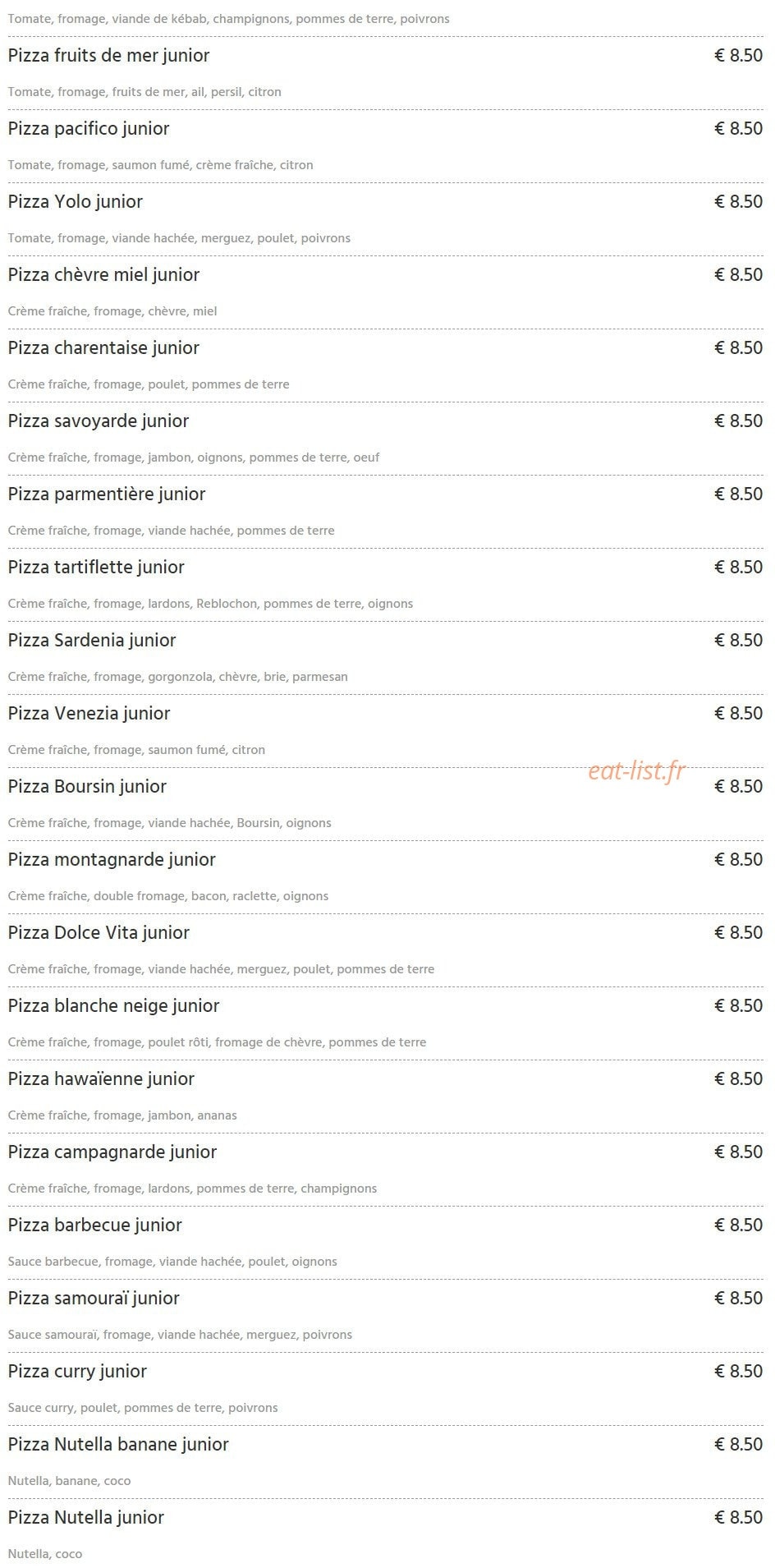 Yolo Pizza — carte page 5