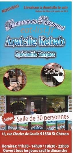 Anatolie Kebab — carte page 1