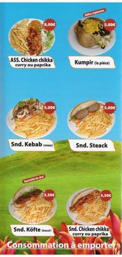 Anatolie Kebab — carte page 3