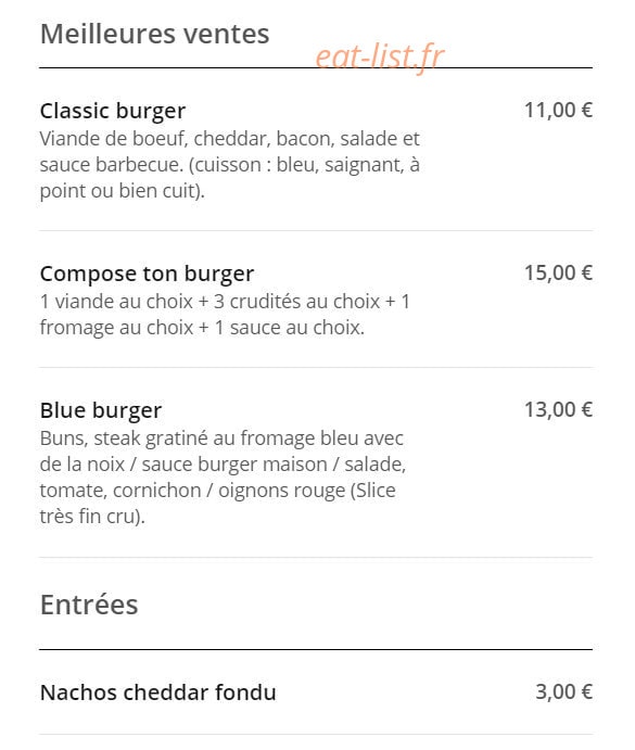 la base Burger — carte page 1