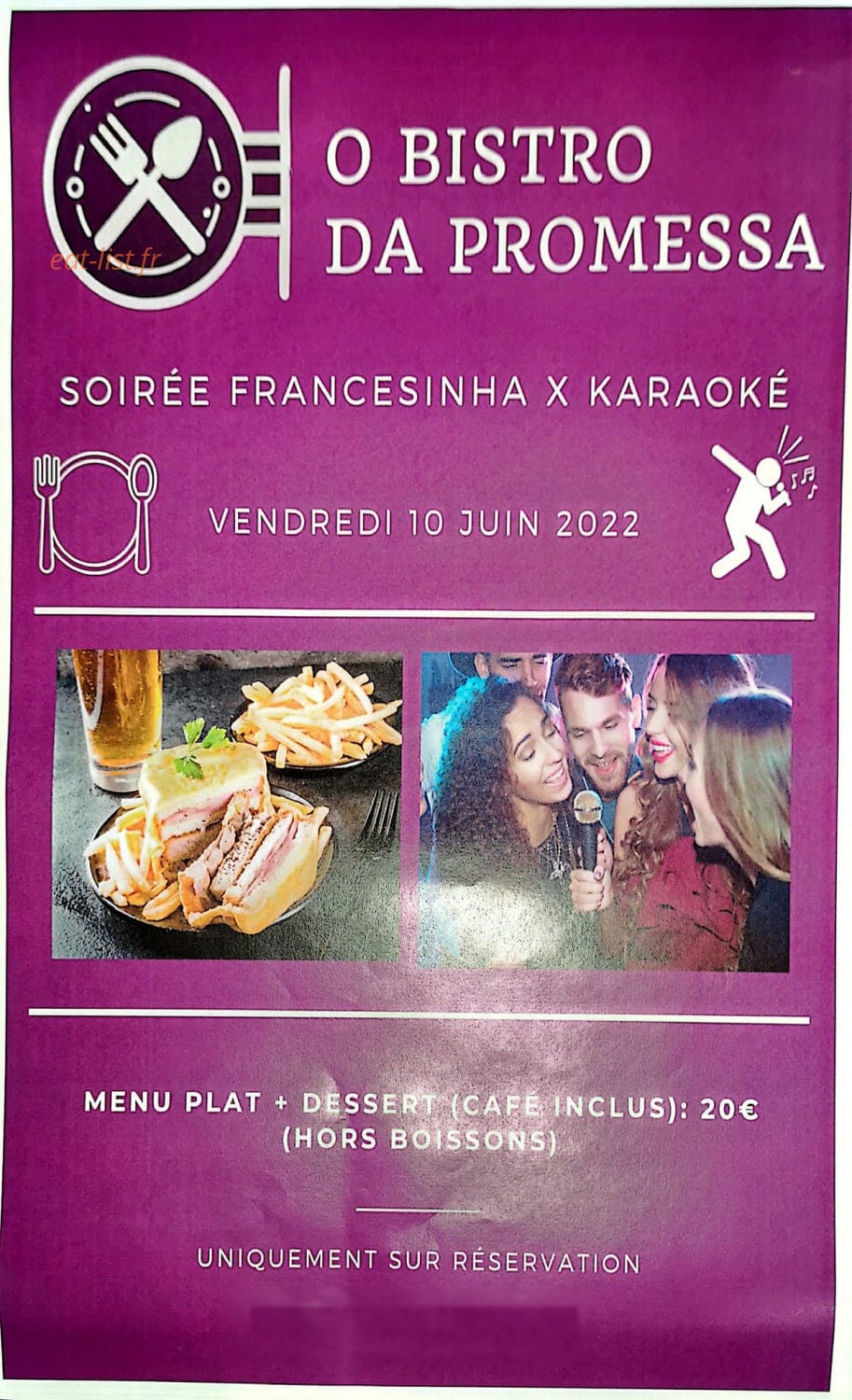 O bistro da promessa — carte page 1