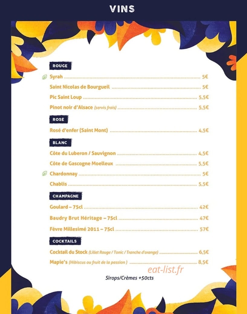 Le Stock — carte page 8