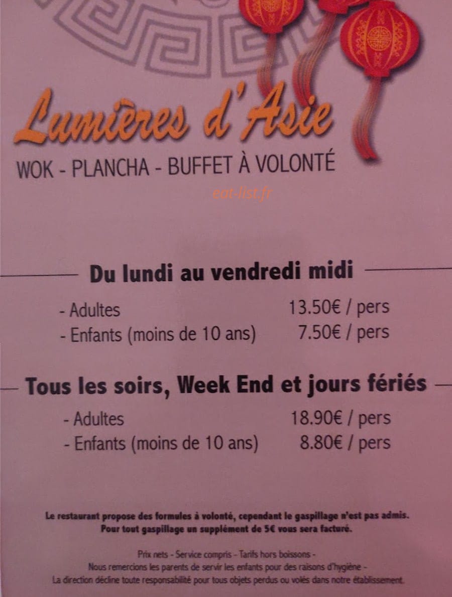 Lumière d'Asie — carte page 1