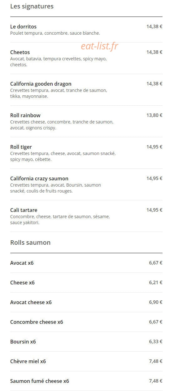 Mennecy Sushi — carte page 9