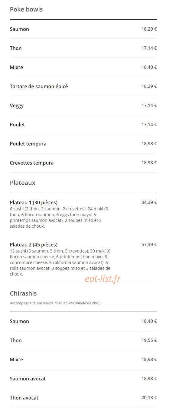 Mennecy Sushi — carte page 3