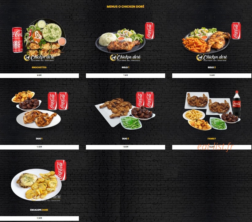 O’Chicken Doré — carte page 4