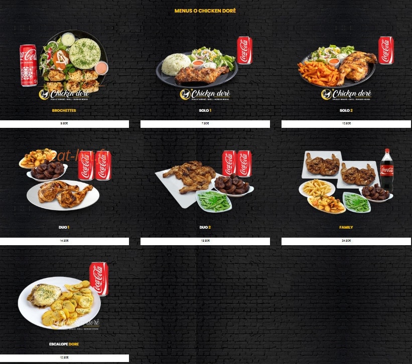 O’Chicken Doré — carte page 3