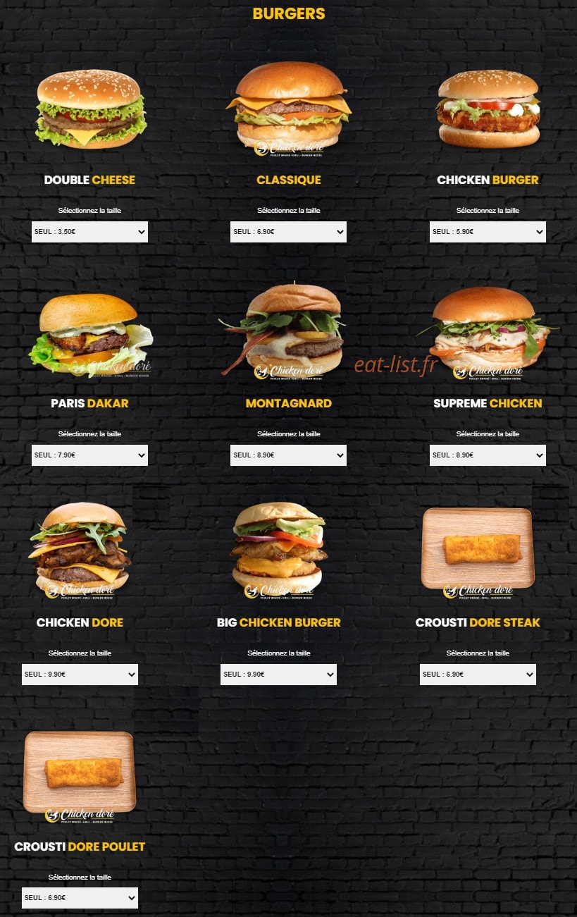 O’Chicken Doré — carte page 5