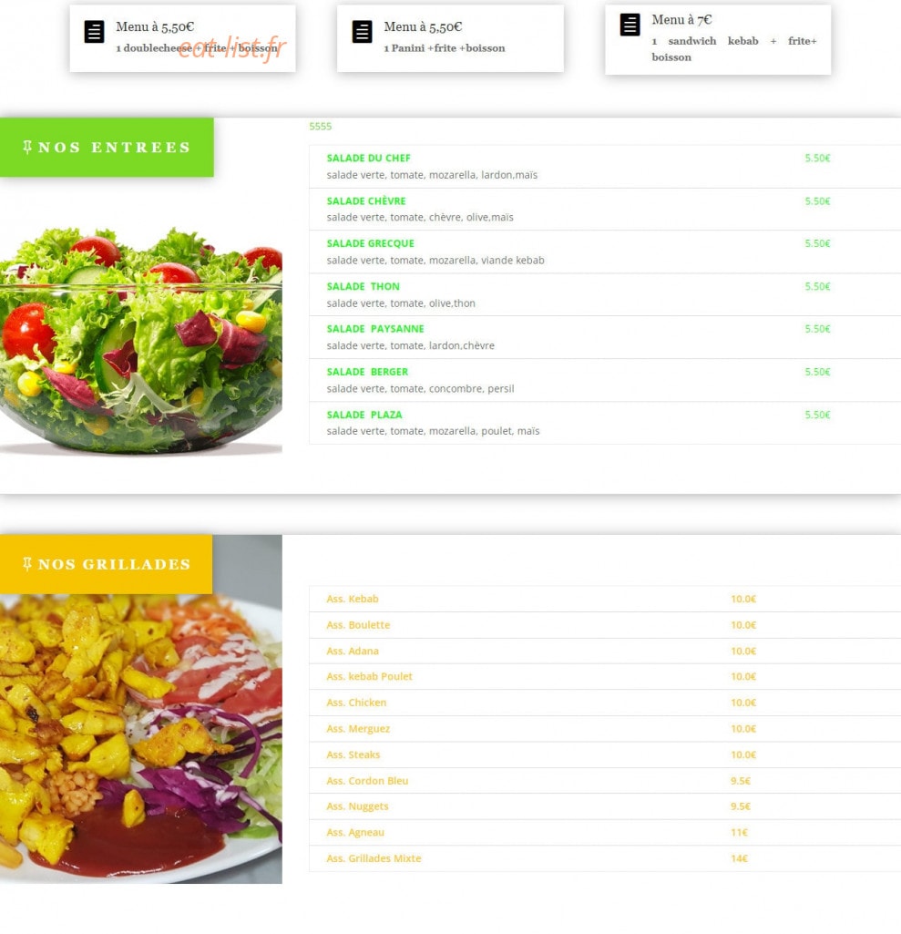 Restaurant Rogina — carte page 1